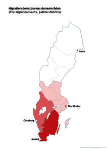 Migrationsdomstolarnas domsområden (The Migration Courts, judicial districts)  Luleå   Stockholm