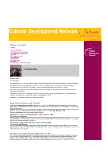 February e-bulletin from the Cultural Development Network