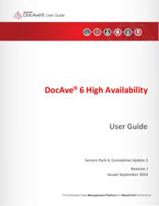 DocAve® 6 High Availability  User Guide Service Pack 4, Cumulative Update 3 Revision J