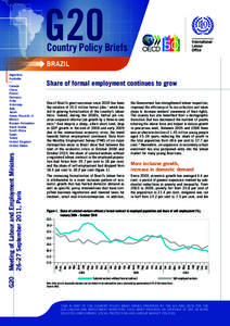 G20  Country Policy Briefs BRAZIL Share of formal employment continues to grow