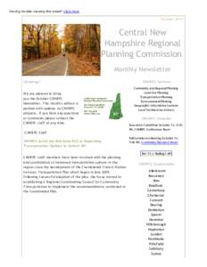 Having trouble viewing this email? C lick here  October 2011 Central New Hampshire Regional