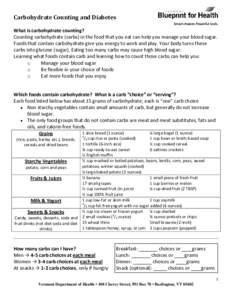 Carbohydrate Counting and Diabetes