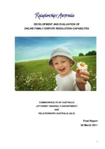 Development and Evaluation of Online Family Dispute Resolution Capabilities Report