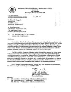 EPA Docket No. CWA[removed]0108DW Order for Compliance dated March 31, 2011