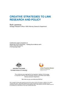 Creative strategies to link research and policy