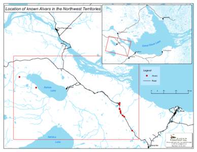 Location of known Alvars in the Northwest Territories  ( !  Yellowknife
