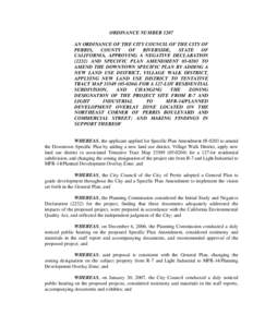 ORDINANCE NUMBER 1207 AN ORDINANCE OF THE CITY COUNCIL OF THE CITY OF PERRIS, COUNTY OF RIVERSIDE,