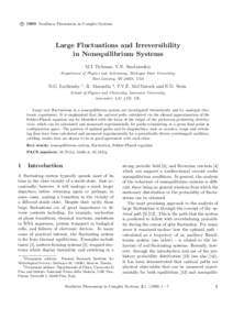 c 1999 Nonlinear Phenomena in Complex Systems ° Large Fluctuations and Irreversibility in Nonequilibrium Systems M.I. Dykman, V.N. Smelyanskiy