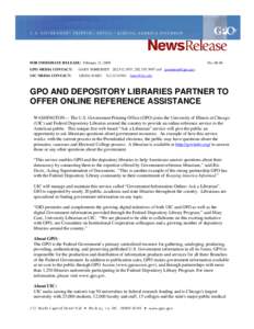 Microsoft Word - GPO AND DEPOSITORY LIBRARIES PARTNER TO OFFER ONLINE REFER…