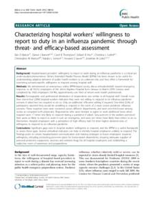 Balicer et al. BMC Public Health 2010, 10:436 http://www.biomedcentral.com RESEARCH ARTICLE  Open Access