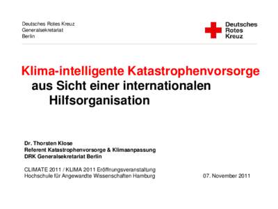 Presentation of the German Red Cross