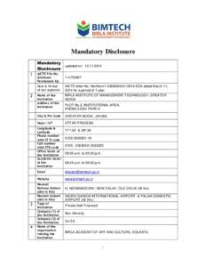 Mandatory Disclosure 1 2  Mandatory