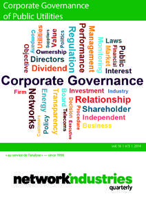 Corporate Governannce of Public Utilities vol. 16 I n°3 I 2014 « au service de l’analyse » — since 1998