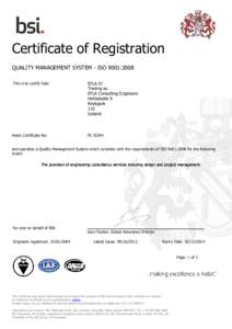 Certificate of Registration QUALITY MANAGEMENT SYSTEM - ISO 9001:2008 This is to certify that: EFLA hf Trading as