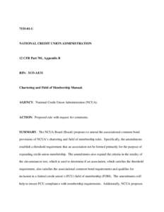 Cooperatives / Microfinance / Rural community development / Credit union / National Credit Union Administration / Financial economics / Finance / Government / NCUA v. First National Bank & Trust / Bank regulation in the United States / Independent agencies of the United States government / Bond of association