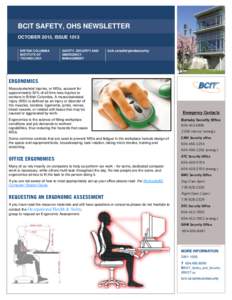 BCIT SAFETY, OHS NEWSLETTER OCTOBER 2013, ISSUE 1013 BRITISH COLUMBIA INSTITUTE OF TECHNOLOGY