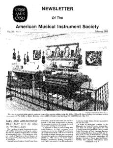 NEWSLETTER Of The American Musical Instrument Society Vol.