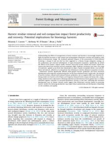 Forest Ecology and Management[removed]–107  Contents lists available at ScienceDirect Forest Ecology and Management journal homepage: www.elsevier.com/locate/foreco