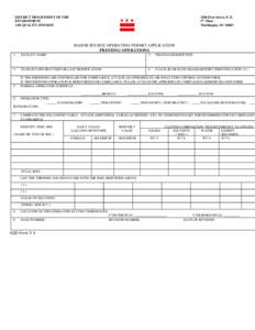 DISTRICT DEPARTMENT OF THE ENVIRONMENT AIR QUALITY DIVISION 1200 First Street, N. E. 5th Floor