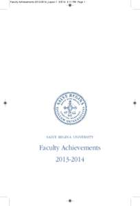 Faculty Achievements 2013-2014_Layout[removed]:11 PM Page 1  SALVE REGINA UNIVERSITY Faculty Achievements[removed]