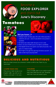 Become a FOOD EXPLORER and check out June’s Discovery...  Tomatoes