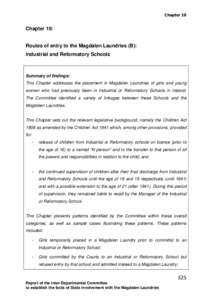 Chapter 10  Chapter 10: Routes of entry to the Magdalen Laundries (B): Industrial and Reformatory Schools