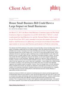 House Small Business Bill Could Have a Large Impact on Small Businesses