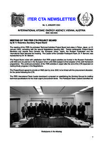 ITER CTA NEWSLETTER No. 5, JANUARY 2002 INTERNATIONAL ATOMIC ENERGY AGENCY, VIENNA, AUSTRIA ISSN[removed]