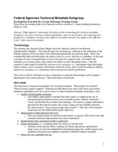 Library science / Archival science / Preservation / Technical communication / Knowledge representation / File format / Digital preservation / Preservation Metadata: Implementation Strategies / Z39.87 / Information / Data / Metadata