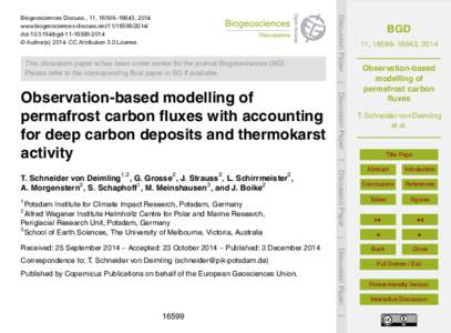 Discussion Paper  Biogeosciences Discuss., 11, 16599–16643, 2014 www.biogeosciences-discuss.net[removed]doi:[removed]bgd[removed] © Author(s[removed]CC Attribution 3.0 License.