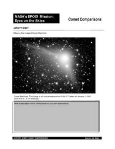NASA’s EPOXI Mission: Eyes on the Skies Comet Comparisons  ACTIVITY SHEET
