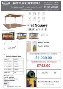 Flat Square 11ft 5” x 11ft 5” REF: PAV2m