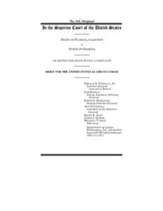 No. 142, Original  In the Supreme Court of the United States STATE OF FLORIDA, PLAINTIFF v. STATE OF GEORGIA