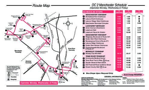 OC 2 Manchester Schedule  Route Map te  57