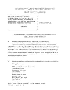 SKAGIT COUNTY PLANNING AND DEVELOPMENT SERVICES SKAGIT COUNTY, WASHINGTON RE SOURCES FOR SUSTAINABLE COMMUNITIES, FRIENDS OF THE SAN JUANS, FORESTETHICS, WASHINGTON