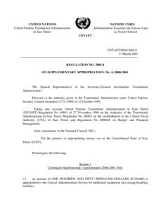 UNITED NATIONS United Nations Transitional Administration in East Timor NATIONS UNIES Administration Transitoire des Nations Unies