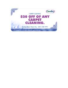 CARPET CLEANING  $20 OFF OF ANY CARPET CLEANING. Peachy-Kleen Chem-Dry[removed]