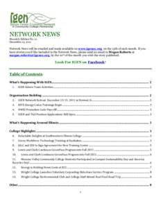 NETWORK NEWS Biweekly Edition No. 21 December 15, 2011 Network News will be emailed and made available on www.igencc.org on the 15th of each month. If you have stories you’d like included in the Network News, please se