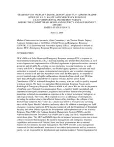 EPA: OCIR: Statement of Thomas P. Dunne, Deputy Assistant Administrator, OSWER, June 15, 2005