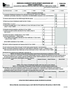 NEBRASKA COMMUNITY DEVELOPMENT ASSISTANCE ACT CREDIT COMPUTATION nebraska department of revenue