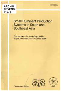 Small Ruminant Production Systems in South and Southeast Asia