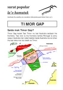 surat popular la’o hamutuk institutu ba analiza no monitor rekonstrusaun timor loro sa’e TIMOR GAP Saida mak Timor Gap?