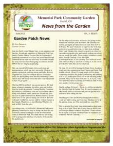 Memorial Park Community Garden Euclid, OH News from the Garden June 2012