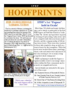 IPHF  HOOFPRINTS IPHF TO RESCHEDULE Lexington, VA Show