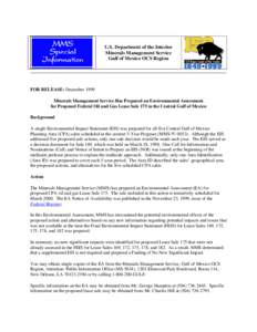 Deepwater Horizon oil spill / Prediction / Earth / Petroleum in the United States / Bureau of Ocean Energy Management /  Regulation and Enforcement / Environmental impact assessment / Environmental impact statement / Outer Continental Shelf / Offshore drilling on the US Atlantic coast / Impact assessment / Environment / Energy in the United States