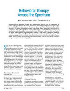 Behavioral Therapy Across the Spectrum, Alcohol Research and Health, Volume 33, Number 4
