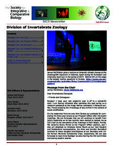 Division of Invertebrate Zoology Contents Message from the Chair...................... 1 Message from the Program Officer[removed]Message from the Secretary[removed] Message from the Student/Postdoctoral