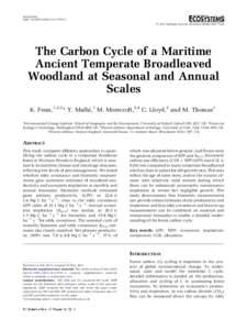 Ecosystems DOI: s10021  2014 Springer Science+Business Media New York The Carbon Cycle of a Maritime Ancient Temperate Broadleaved