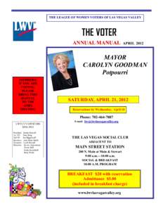 Carolyn Goodman / Dina Titus / Democratic Party / Oscar Goodman / Las Vegas Valley / Nevada / Politics / Politics of the United States / Year of birth missing / League of Women Voters