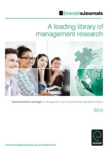 eJournals  A leading library of management research  Comprehensive coverage of management and complementary specialist subjects